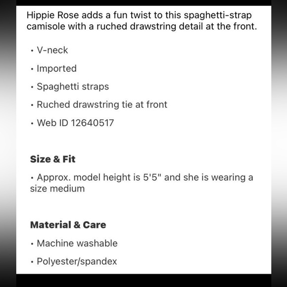 Silky drawstring beige camisole NWT - Picture 2 of 2